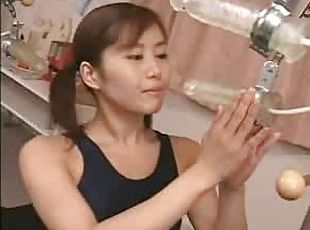 Fake cum rains down on Japanese girl