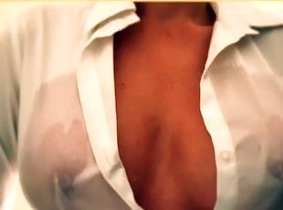 Wife amazing braless wet shirt with perfect tits