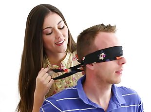 Blind folded man enjoys great sex experience in superb angles