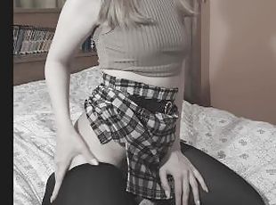 Blonde in a short skirt homemade porn