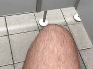 Jerking off public toilet. Cumshot. Understall cruising