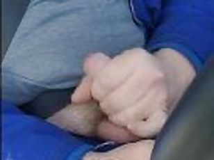 Cumshot in car while driving home