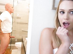 Appealing blonde feels about fucking mom's boyfriend