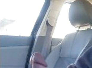 Risky milking in car (loud moans)