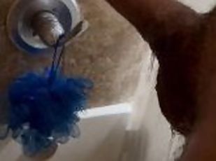 Horny papi in solo shower