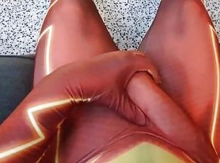 Rubbing my cock as The Flash