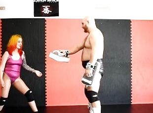 CJ attempts to give Kisa Kicks some strike Training