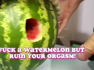 Allowed slave to fuck watermelon in her mouth like a slut. ASMR sounds like pussy