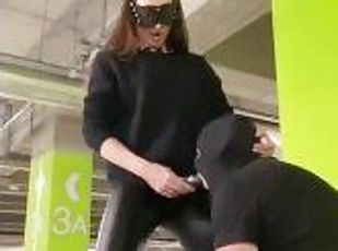 Public session for femboy with Mistress. Full video on my Onlyfans ( link in bio)