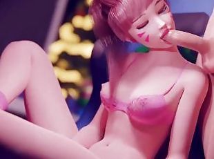 Overwatch D.Va suck dick and have fun 4K sound 3D Uncensored Hentai 60 FPS