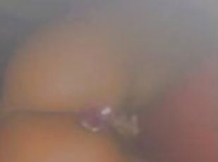 ebony playing with pussy using but plug