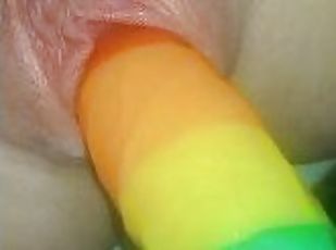 Sneak fucking myself with dildo at 3am till I cum and after orgasm  (up close asmr, POV)