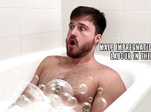 MALE IMPREGNATION FANTASY LABOUR IN THE BATH TUBE