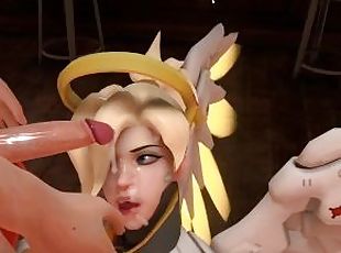 TrueFacials Ultimate Overwatch Mercy gets creampied in the bar