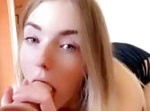 Blonde teen pov deep throat