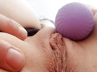 TattedNympho Cumms Hard from Pruple Vibrator Wand