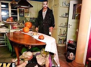 öreg, buli, érett, nagyi, európai, euro, idősebb, cseh, érett-nők, halloween